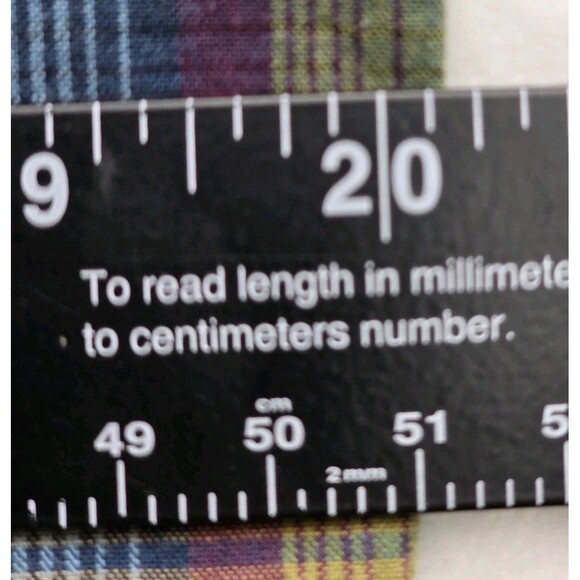 Levi's Red Tab Men's Small Blue & Green Plaid Button Down Long Sleeve Shirt - Picture 6 of 9